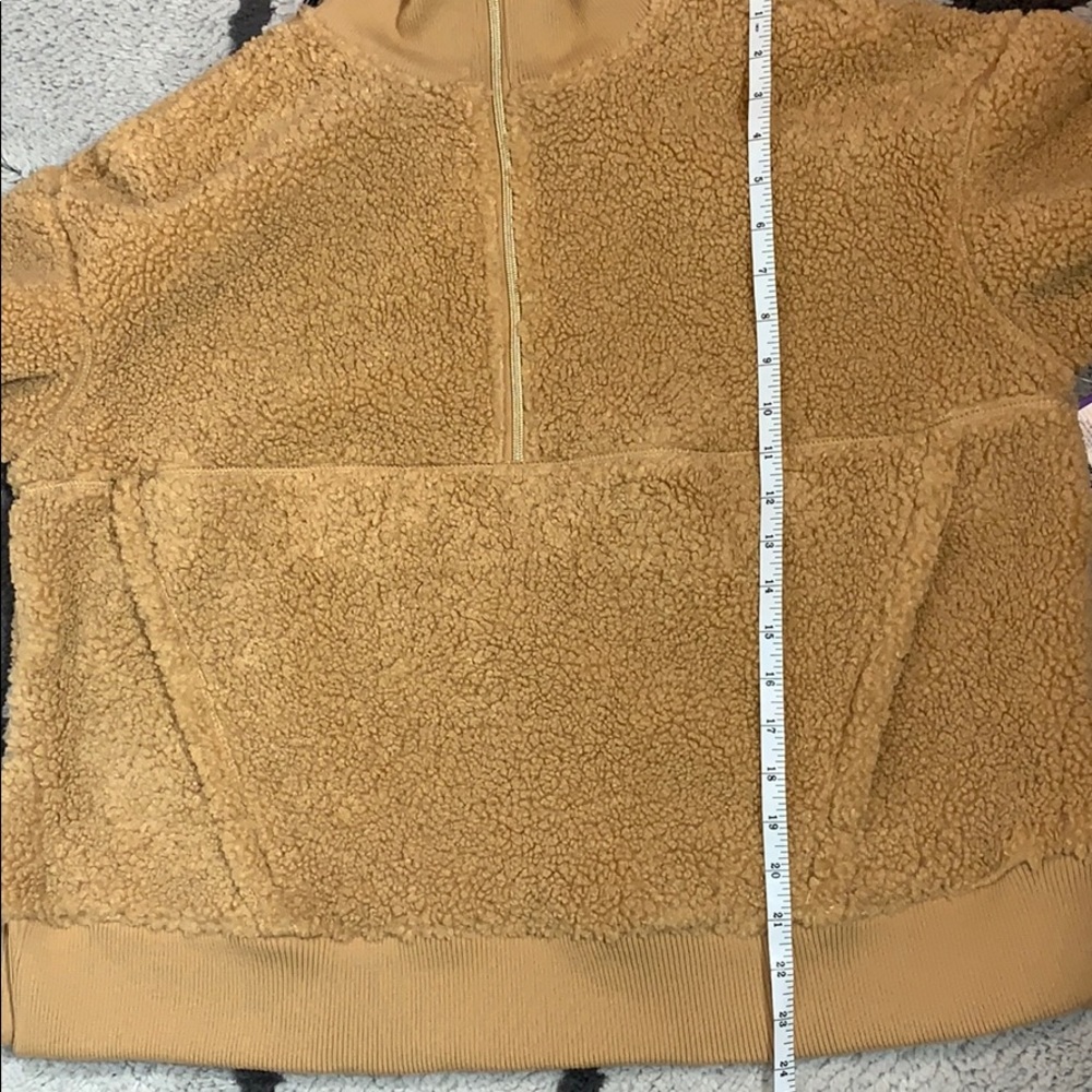 Joy Lab Sherpa/teddy Half zip pullover-cappuccino - Picture 10 of 10